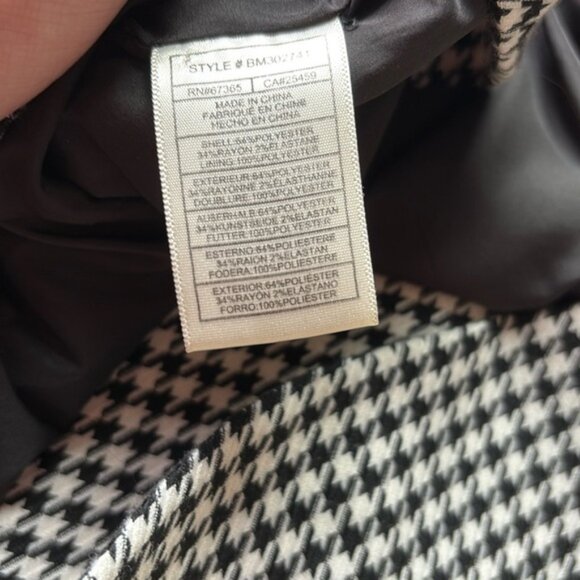 Steve Madden Classic Black and White Houndstooth Womens Blazer - Picture 7 of 10